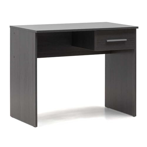 BOX FURNITURE Mesa Escritorio con cajón pequeña 90x50x73cm Acabado Color Ceniza