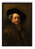Rembrandt van Rijn - Selbstportrait II, Poster im Bilderrahmen / Format: 100x70cm / Kunstdruck gerahmt