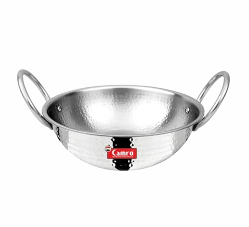 Image of Camro Triply Artisian Round Kadhai Hammered 1.8 Liters | for Curry | StirFry | DeepFry | DryVeg Hold Handles | Induction Friendly | Gas Stove Compatible | 6 Years Warranty