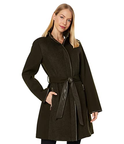 Amazon.com: Vince Camuto Belted Wool Coat with High Neck and