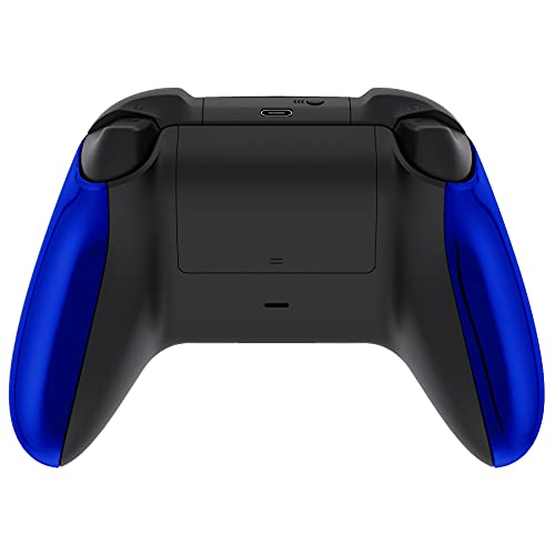 Image of eXtremeRate Replacement Side Rails Grip for Xbox Series X /S Controller, Custom Accessories Back Panesl Handles Cover Shell for Xbox Core Wireless Controller - Chrome Blue