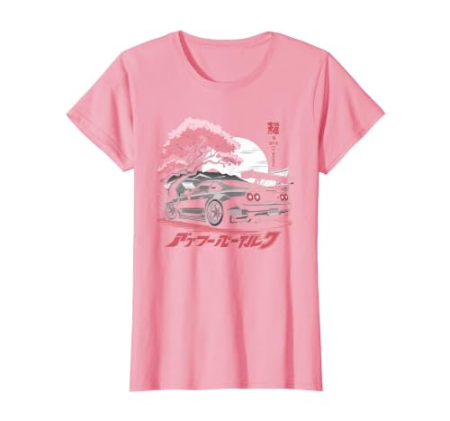 Japanese Car Tshirt Men JDM Japan Street Racing Streetwear T-Shirt, Women, Pink, Small