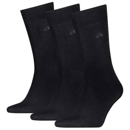 Calvin Klein 8719965009202 CK Lot de 3 paires de chaussettes pour homme, Noir, 43-46