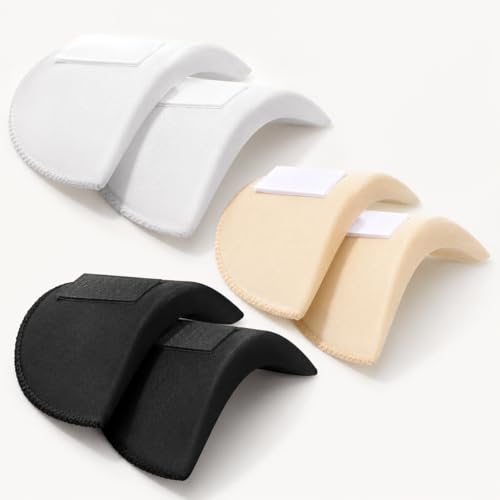 LJalin 6 Paar Schulterpolster Damen Eingesetzte Schulterpolster rutschfeste Schaum Schulterpolster mit Klettband Atmungsaktive Selbsthaftend Schaum Shoulder Pad für T-Shirts Anzüge