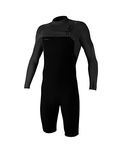 O'Neill Men's Hyperfreak 2mm Chest Zip Longsleeve Spring Wetsuit XL Black/Black