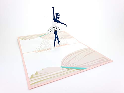 Biglietto di auguri pop-up 3D con ballerina
