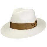Borsalino Big Brim Bogart Panamahut Bogarthut Strohhut Hut Sommerhut Sonnenhut Panamastrohhut Damen/Herren   Made in Italy Panamastroh mit Ripsband, Ripsband Frühling Sommer Sommer   56 cm natur braun