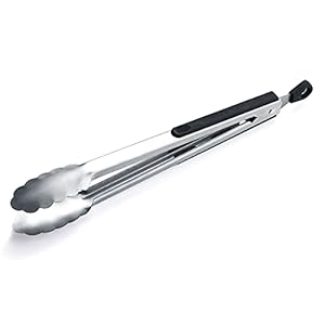 12 Inch Barbecue Tongs, Stainless Steel BBQ Tongs, Premium Grill Tongs for Cooking, Metal Tongs for Massive Meat, Locking Kitchen Tongs, Stylish Sturdy Cooking Tongs