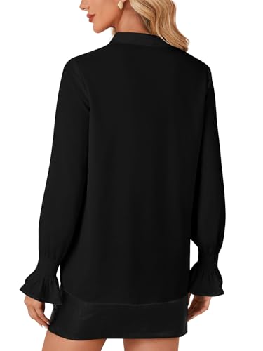 Image of LYANER Women's Bow Tie Neck Business Work Blouse
