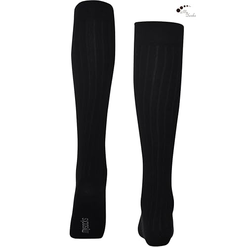 Image of Mysocks Knee High Socks for Women Men Combed Cotton Seamless Toe Tall Long High Socks