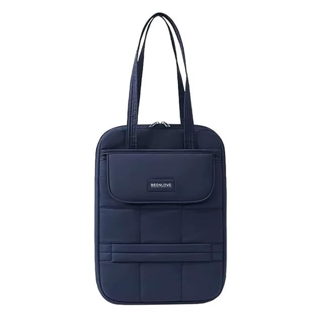 AMOAMI Slim Laptop Sleeve Bag, Quilted Fabric Vertical Shoulder Tote, Lightweight and Water Resistant for Business Travel, 1 Piece