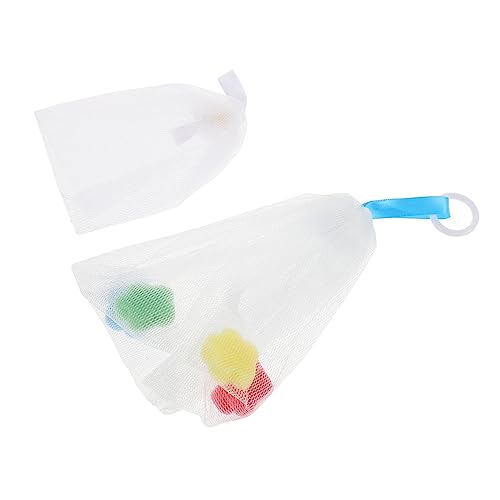Vaguelly 2 Piezas Red De Espuma Limpiadora Red De Espuma De Burbujas Facial Limpio Viajar Protección De La Piel Bolsa Pequeño Lavar Neto Red De Jabón Exfoliante Educación Física