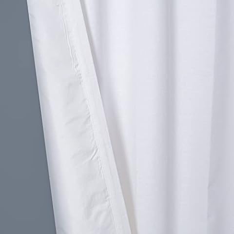 HOMIDATE White Curtain with Texo Lining on Back Side,White Cotton Drapes,84" Living Room Curtains,Textured Curtains,Curtains & Drapes,Drapes,Curtains 50x84 Set of 2 with 100% Privacy Cover