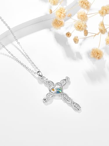 Mustard Seed Cross Necklace for Women 925 Sterling Silver Christian Faith Pendant Mountain Jewelry Inspirational Gifts3
