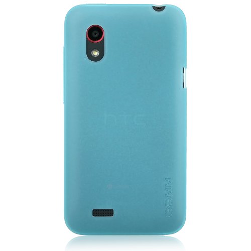 GGMM Pure-VT Coque en gel anti poussière Bleu + Film de Protection de l’écran pour HTC New Desire VT Cover
