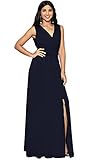 KOH KOH Plus Size Womens Long Bridesmaid Wedding Guest Cocktail Party Sexy Sleeveless Summer V-Neck...