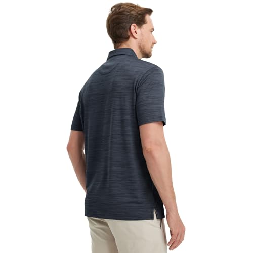 Rouen Polo Shirts for Men Dry Fit Performance Moisture Wicking Casual Jacquard Heather Collared Mens Golf Shirts Short Sleeve3