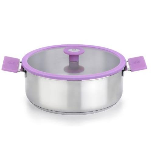 Cacerola Con Tapa Cristal 26 Lila A690356 En Oferta Bra - Cacerola C/T Crist.26 Lila A690356