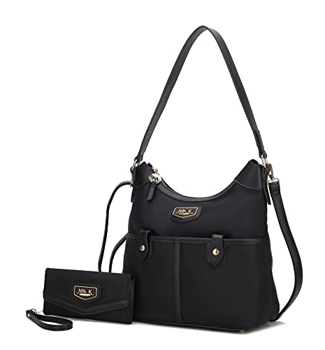 Image of MKF Collection Shoulder Bag for Women, Nylon Handbag Purse, Top-Handle Hobo Bag And Wallet