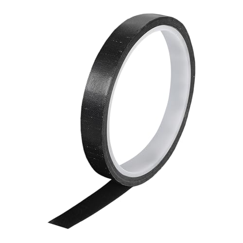 Image of MECCANIXITY High Temperature Tape 15mm PTFE Coated Fabric Tape Heat Resistant Tape for Vacuum Sealers Adhesive Tape 10m /33ft Black 0.13mm Thickness