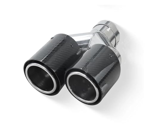 Embout pot d'échappement carbone noir brillant double sortie ID51