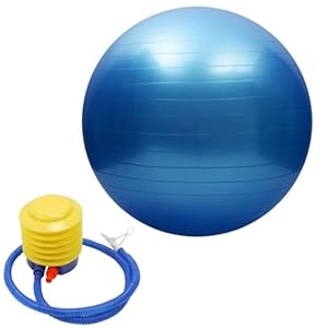 LIZZIE JACOBS Gym Ball Exercise Fitness Swiss Yoga Pregnancy Birthing Ball Anti Burst and Slip Resistant 65cm Ball With Pump for Yoga, Labour, Pilates, Fitness, Stability