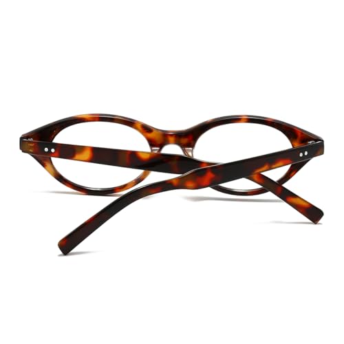 Image of Gleyemor Fashion Oval Blue Light Glasses for Women Men, Vintage Mens Clear Glasses Womens Computer Glasses (Tortoise)