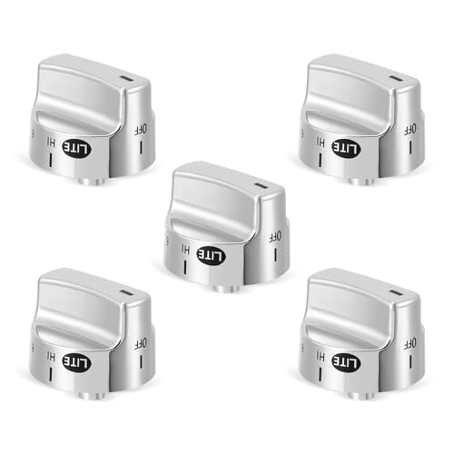 Beolisave 5 PCS 318282310 Stove Burner Knob Compatible with Fridgidaire Kenmore Range/Oven/Cooktop, Gas Stove Knobs Replacements Part 1062940, AH979119, EA979119, PS979119