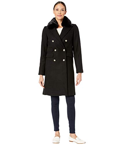 Vince Camuto Military Faux Fur Collar Wool Coat V29765 Black LG (US 12-14)