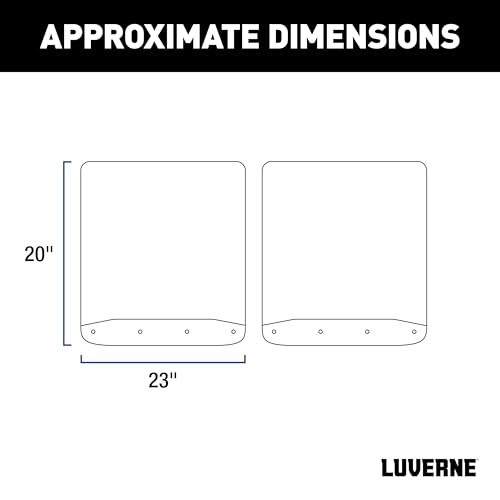 Image of LUVERNE 259924 Rear Dually 20-Inch x 23-Inch Textured Rubber Mud Guards, Select Ford F-350, F-450 Super Duty, 2 Flaps
