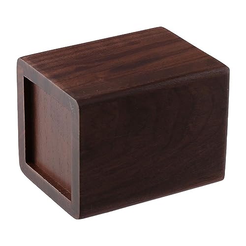 Risedot Pen Organizer Solid Wood Black Walnut Pen Holder Box, Wooden Learning Office Storage Box, Brown - Image 2