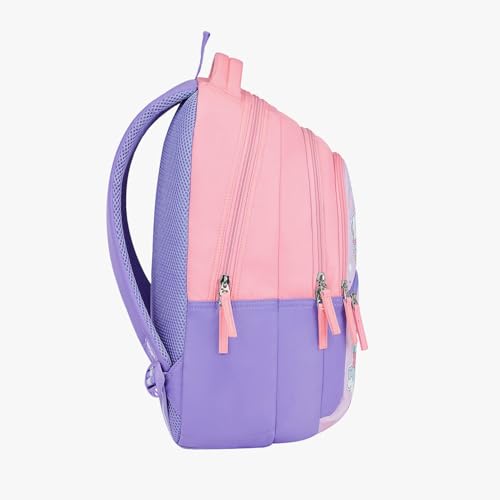 Image of Genie Backpack for Girls Laptop Sleeve, Three Compartments and Organiser with Padded Shoulders |Best for Books,Stationery,Lunch Box & Essentials