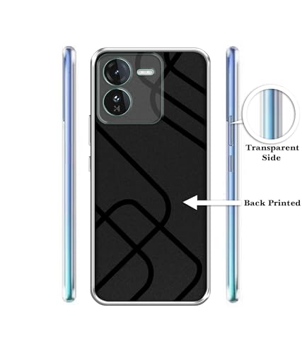 Image of Zig-Zag Black Line Design Printed Silicon Soft TPU Back Case Cover for iQOO Z9 5G