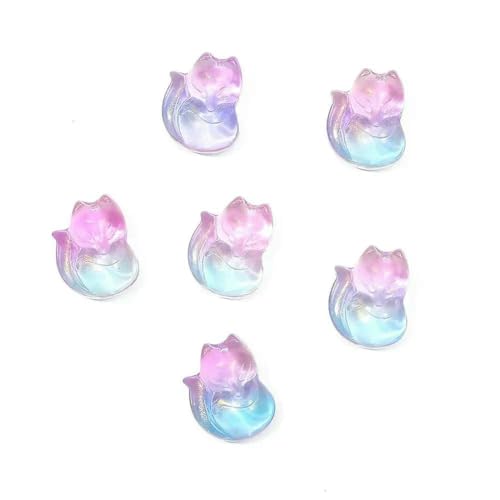 TBSKUY 10 pezzi di charms alla moda a forma di volpe in, perline, pendenti, per orecchini, collane, gioielli fai da te, accessori-06