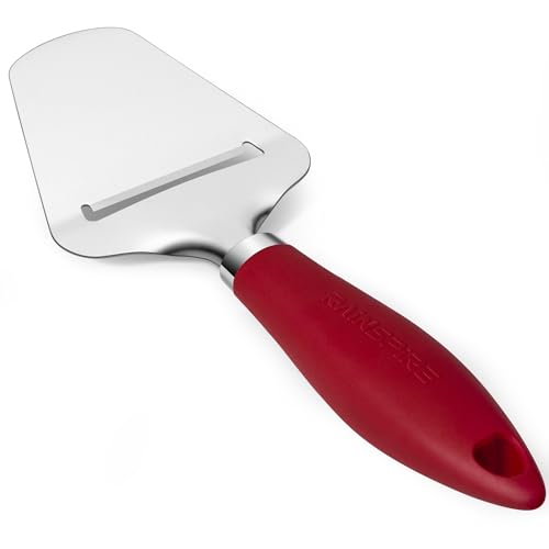 Image of Rainspire Upgraded Non-Stick Cheese Slicers for Block Cheese Multi-Functional Cheese Cutter for Mozzarella, Cheddar, Gruyere Charcuterie Accessories Dishwasher Safe Kitchen Tools, Red