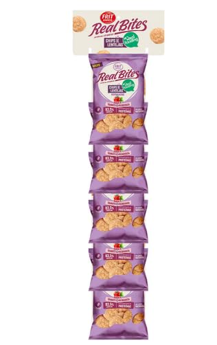 Linsen-Chips Tomate & Basilikum – Gebackener Snack mit Olivenöl extra, glutenfrei, ohne Zusatzstoffe – Großpackung 6 × 5 Beutel à 80g