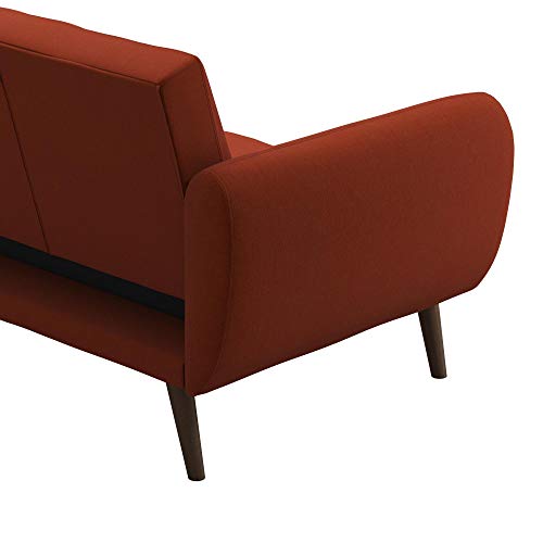 Novogratz Brittany Linen Tufted Futon in Persimmon Orange #TOP13