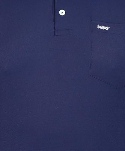 Image of INKKR Plus Size Men's Solid Polo Neck Full Sleeve T-Shirts