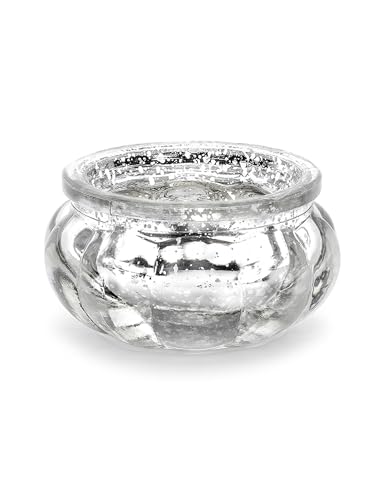 4 Photophores en verre miroir argentés 6 x 3 cm