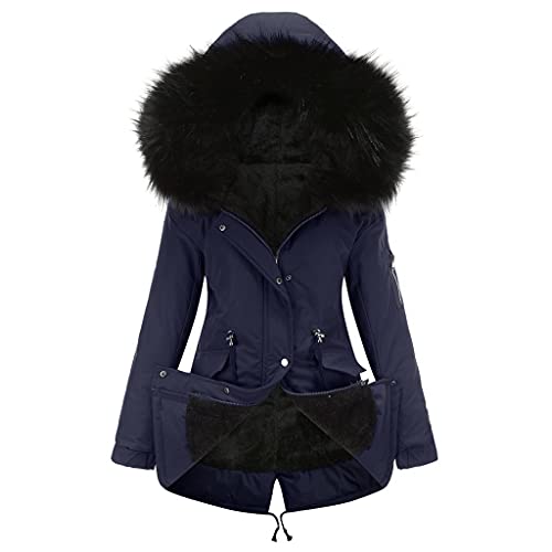 Chaquetas De Vellón para Mujer, Abrigo De Vellón Sherpa con Cremallera Completa, Parkas Cálidas De Invierno, Chaquetas Acolchadas, Abrigos para Exteriores para Mujer con Capucha Mullida, Abrigos
