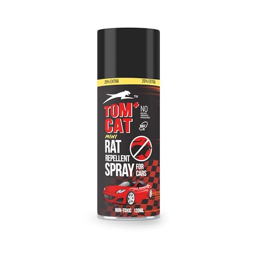 Image of Tom Cat No Entry Rat Repellent Spray for Cars - Long-Lasting | Easy Spray Nozzle, Leak-Free, Up to 1-Year Effectiveness | Includes Protective Glove & Mask - Pack of 1 | 118 ML - Formulation 1X