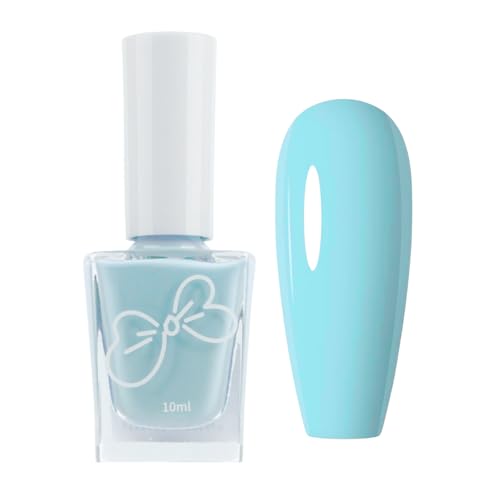 Light Blue Nail Polish - 10ml Vegan Nail Polish - Baby Blue Nail Varnish Quick Dry - Long Lasting Breathable Nail Varnish - Chip Resistant No UV Light Needed for Women Nail Art