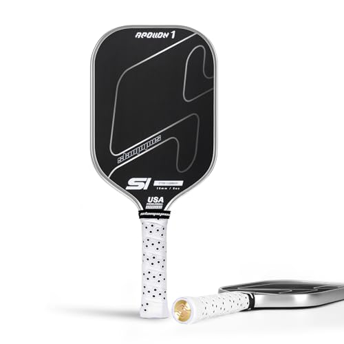 Raw Carbon Fiber Pickleball Paddles | T700 Pickleball Paddles with 16mm Polymer Honeycomb Core & Overgrips| Premium Pickle Ball Racket Enhanced Control & Spin & Power| USAPA Approved (Black-Grey)