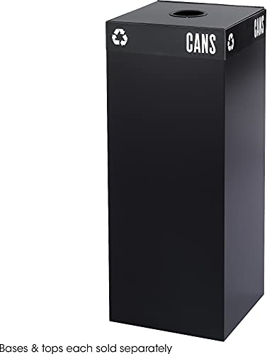 Image of Safco 2983BL Public Square Recycling Receptacle Base, 37-Gallon (Top Sold Separately), Black