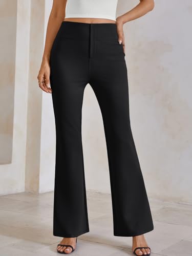 LILLUSORY Women Dress Pants Business Casual Stretchy Work Trousers with Pockets Dressy Fall Slacks Bootcut Flare Legging2