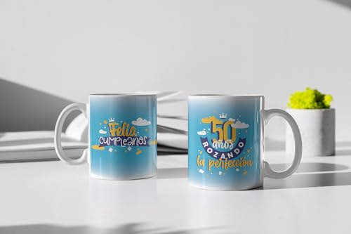 SAQUITOMAGICO Taza Feliz Cumpleaños.- Años Rozando la Perfeccion (50 años) SAQUITOMAGICO Taza Feliz Cumpleaños.- Años Rozando la Perfeccion (50 años)