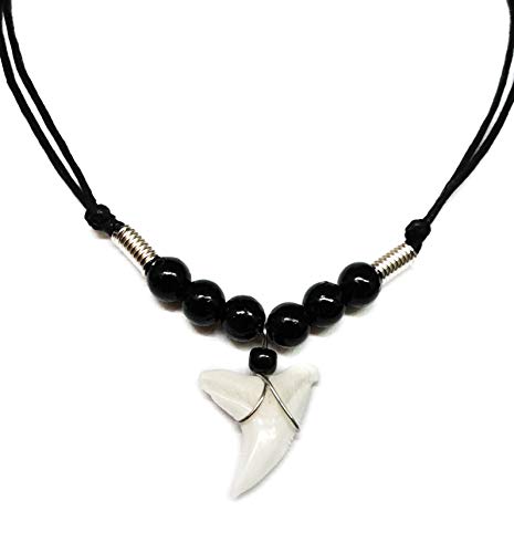 Swimmi Genuine Mako Shark Tooth Necklace For Men Women Boy Girl With Seed Beads And Adjustable Waxed Cord Handmade Jewelry Aa213 #TOP3