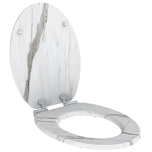 ALLIBERT 824517 Abattant WC, Marbre Blanc, 373cm x 53cm x 46,5cm