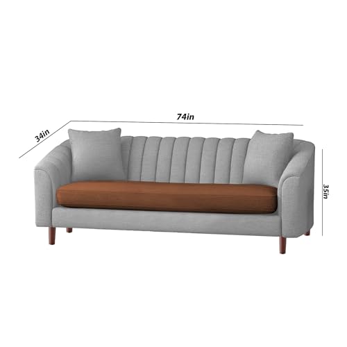 Image of Doraldo 3 + 2 Seater Sofa Set for Living Room (Brown Grey) Premium Fabric Sofa
