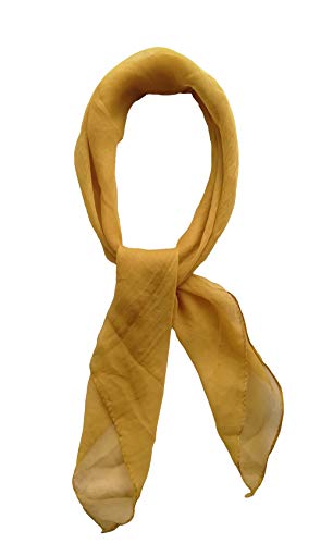 Topmode - Pañuelo cuadrado de 70 cm, color liso para mujeres y niños amarillo Talla única